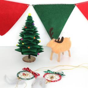 DIY Christmas Ornaments Pennants Xmas Tree Reindeer Dream Catcher Kit
